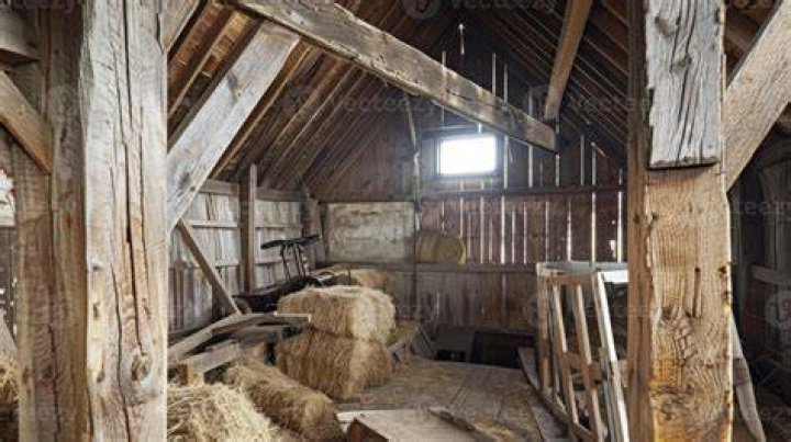 Bales in a barn's loft