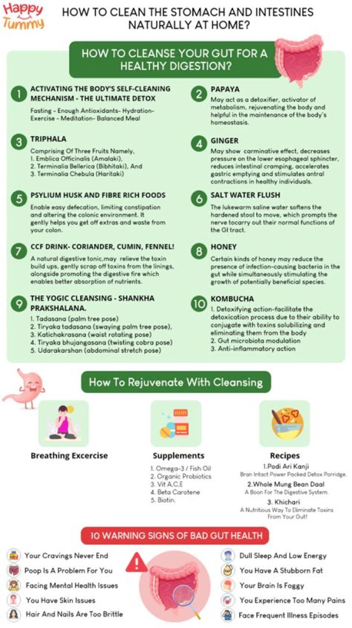 How can I cleanse my stomach and intestines naturally?