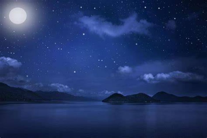 The night ___ (what's brightened by the moon and stars)
