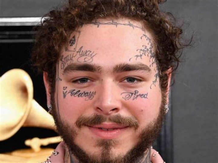 What does post Malone's tattoo say?