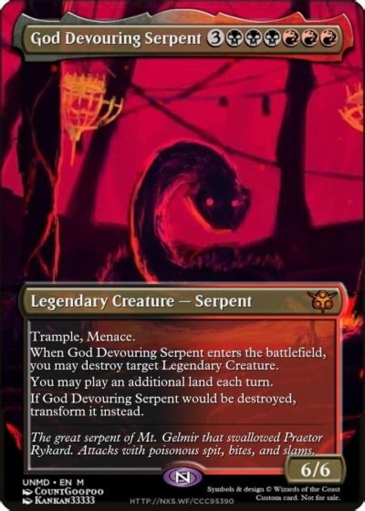 What is God devouring serpent weak against?